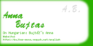 anna bujtas business card